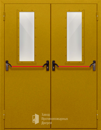 Фото двери «Двупольная со стеклом и антипаникой №65» в Зарайску