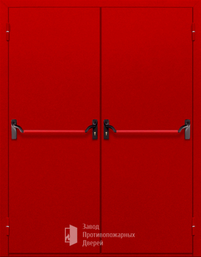 Фото двери «Двупольная глухая с антипаникой (красная)» в Зарайску
