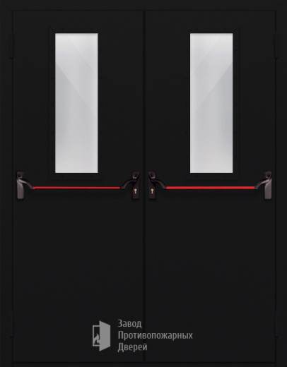 Фото двери «Двупольная со стеклом и антипаникой №64» в Зарайску