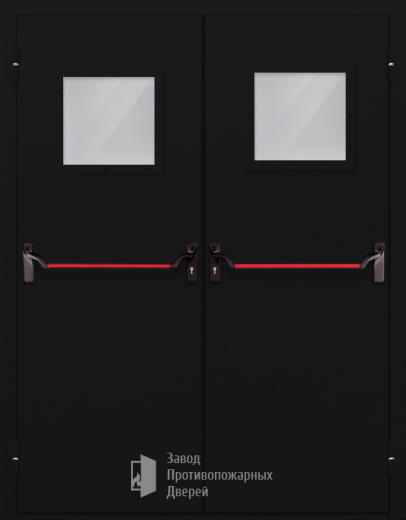 Фото двери «Двупольная со стеклом и антипаникой №54» в Зарайску