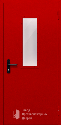 Фото двери «Однопольная со стеклом (красная)» в Зарайску