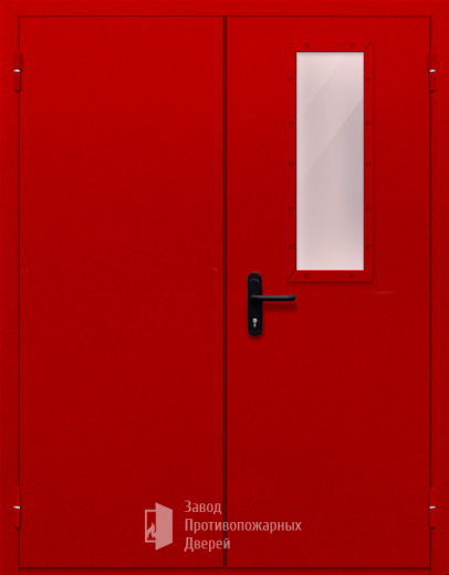 Фото двери «Двупольная со стеклом (красная)» в Зарайску