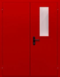 Фото двери «Двупольная со стеклом (красная)» в Зарайску