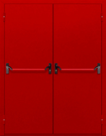 Фото двери «Двупольная глухая с антипаникой (красная)» в Зарайску