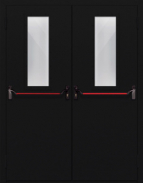 Фото двери «Двупольная со стеклом и антипаникой №64» в Зарайску