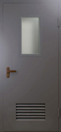 Фото двери «Техническая дверь №5 со стеклом и решеткой» в Зарайску
