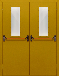 Фото двери «Двупольная со стеклом и антипаникой №65» в Зарайску