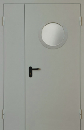 Фото двери «Полуторная с круглым стеклом EI-30» в Зарайску